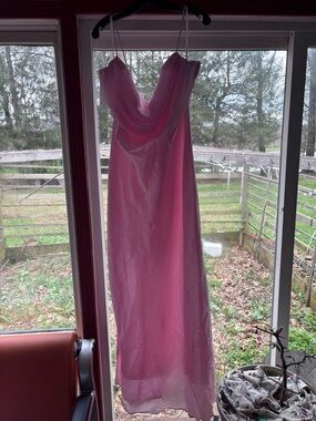 Elegant Pink Cowl Neck Maxi Dress - Women